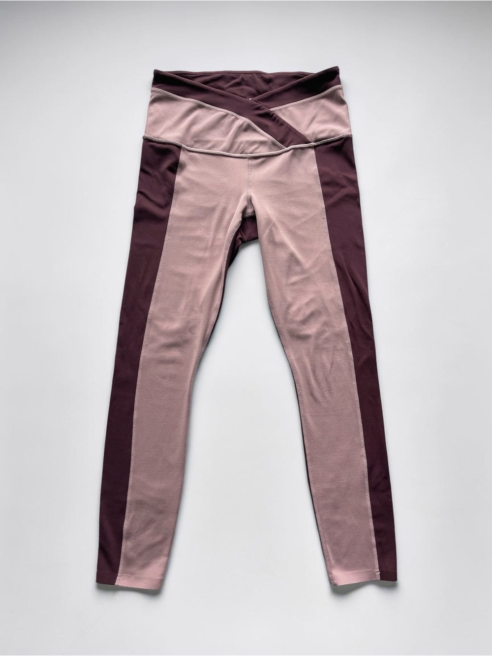 Athleta Chroma Colorblock Leggings XSP Pink Maroon Crossover